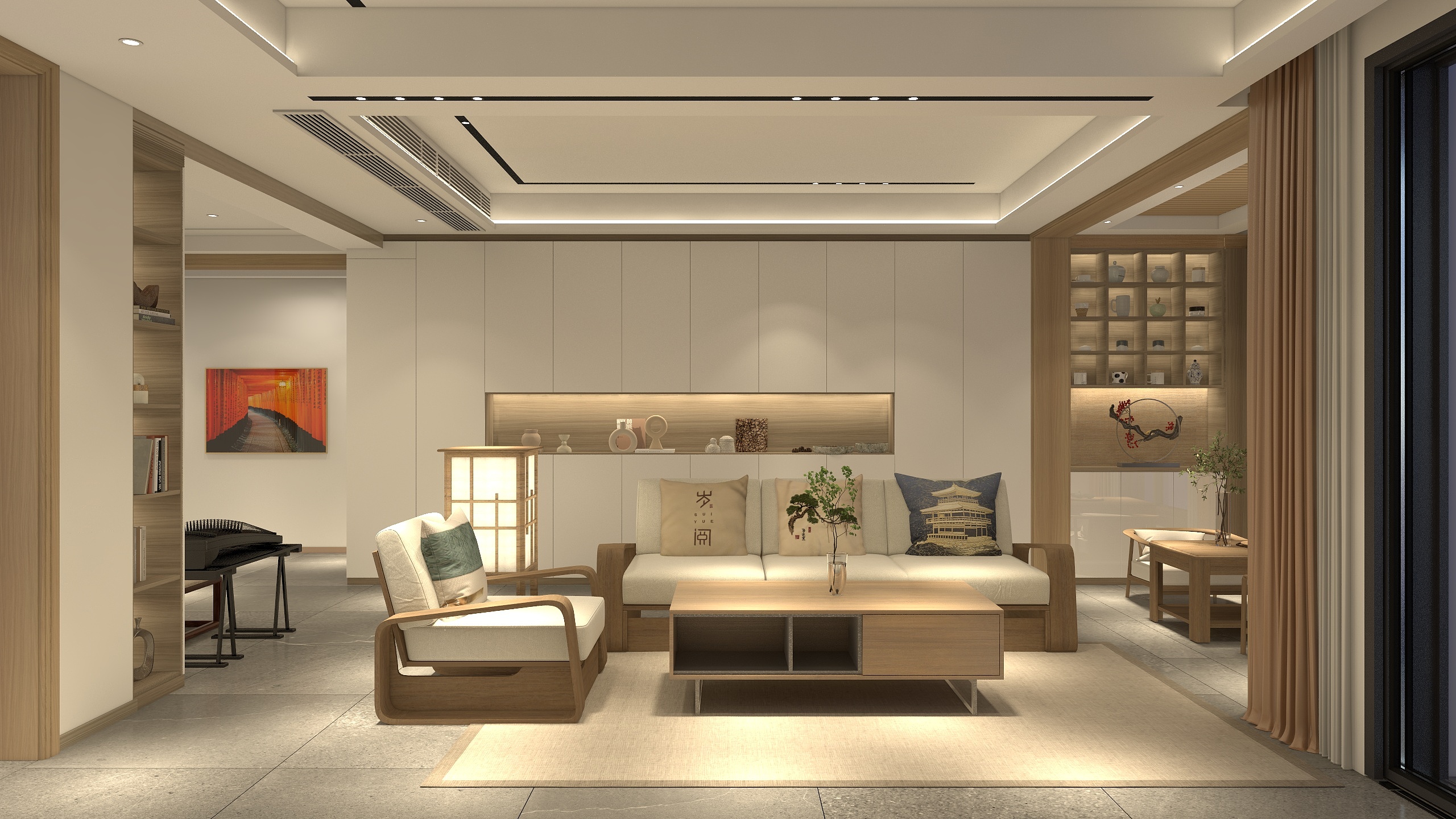 廸偉-简约和风-186方日式四居装修效果图