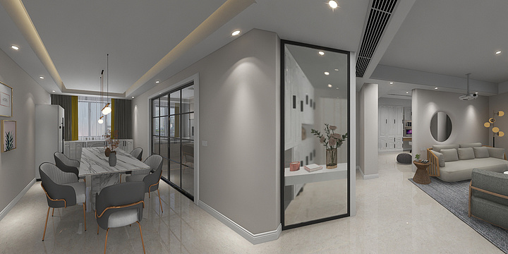 马钰6994-《秋收》北欧风130²三居-装修设计方案