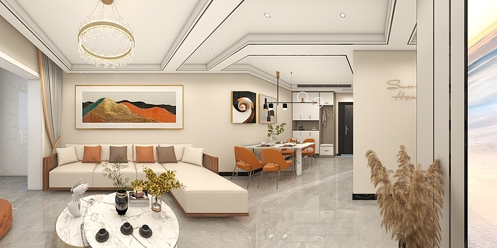 专业全景效果图-运河人家27#1003-装修设计方案