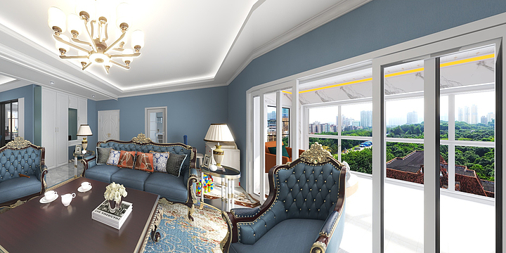 马钰6994-美式风格整屋设计-装修设计方案