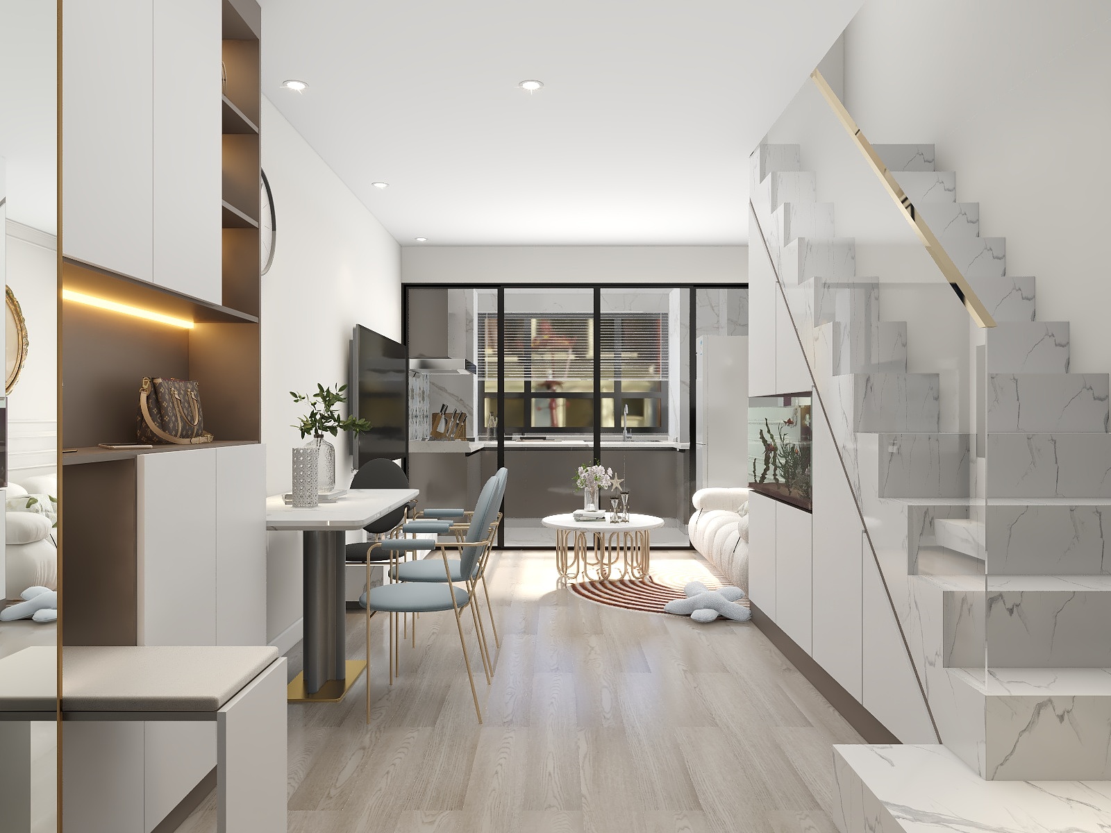 一品设计YP-现代跃层装修效果图