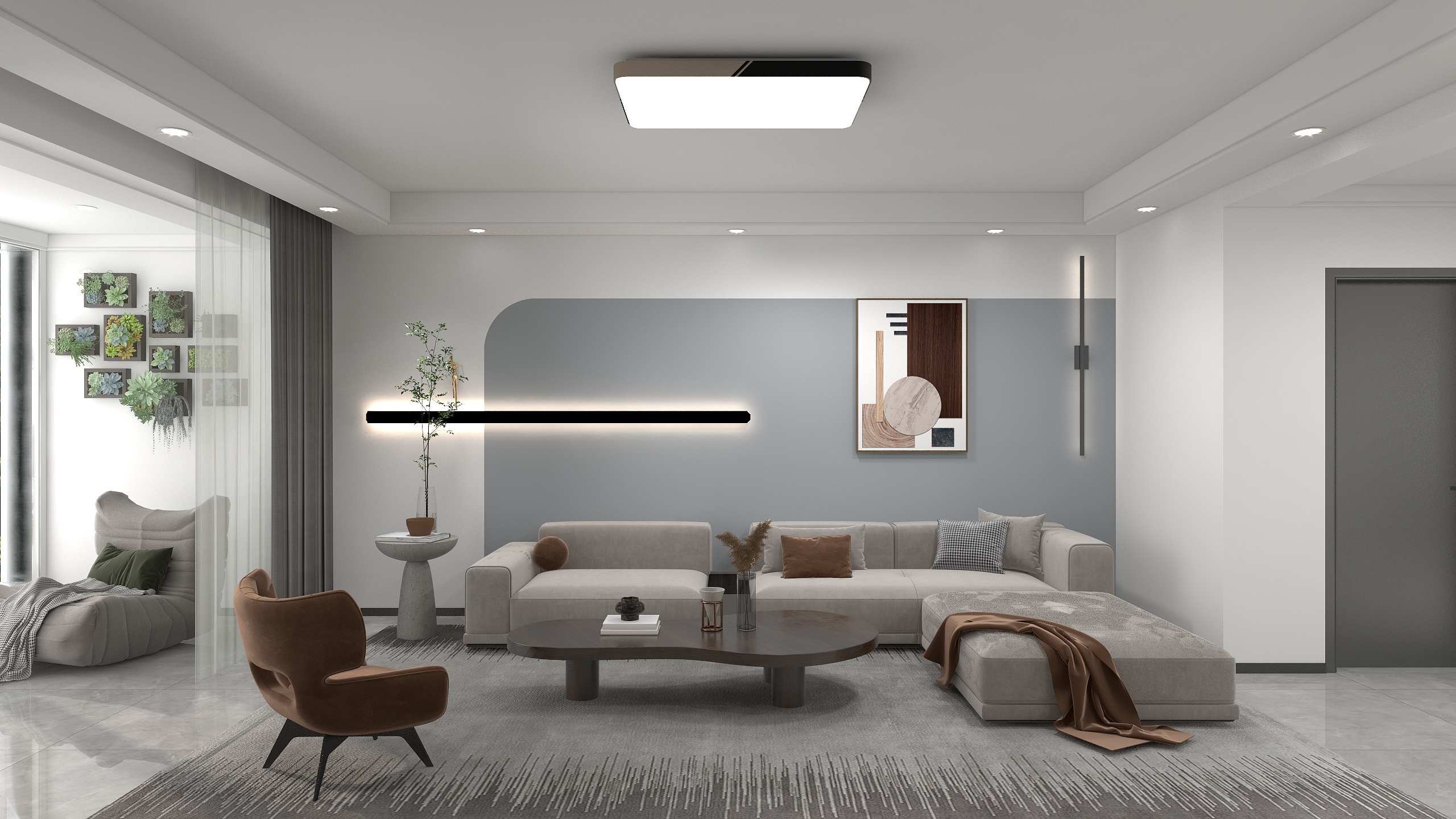 设计师王子璇-清新淡雅-现代轻奢-145平-3室1厅2卫1厨-装修设计方案