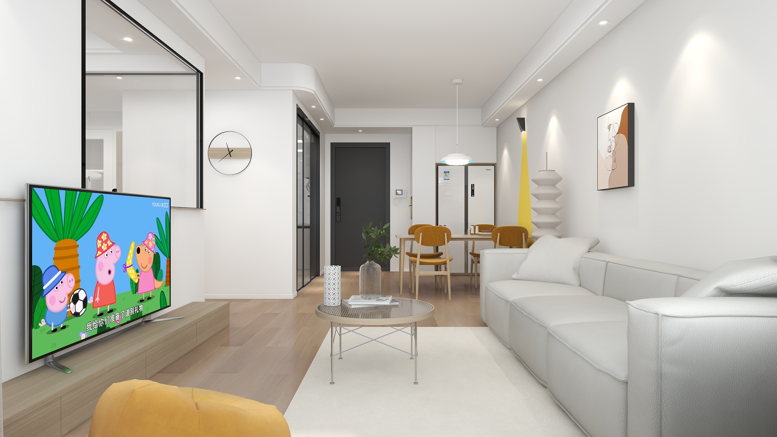 吴坚-名悦华府-80m²原木风三居室-装修设计方案