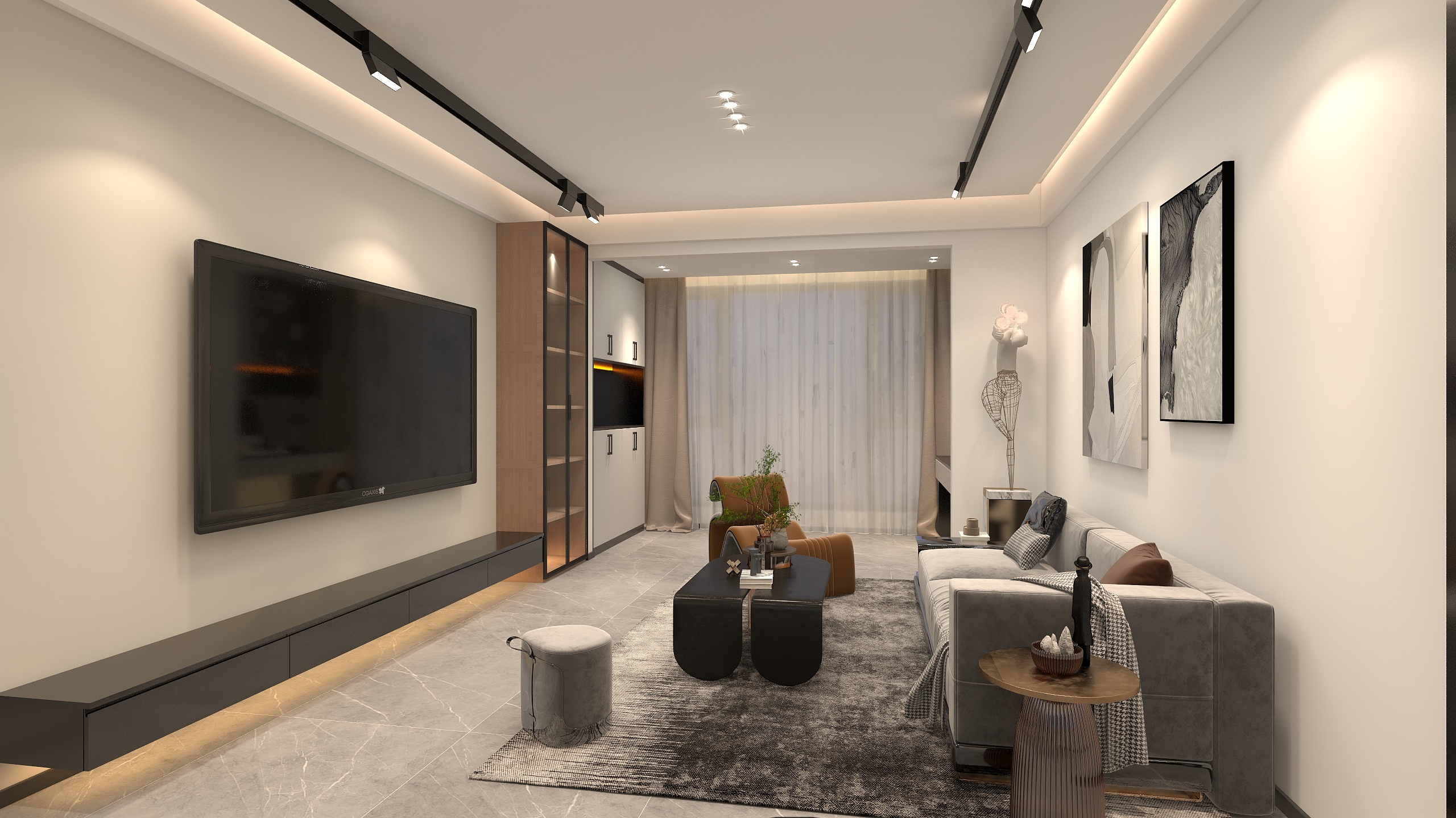 意境设计01-现代--黑白灰-装修设计方案