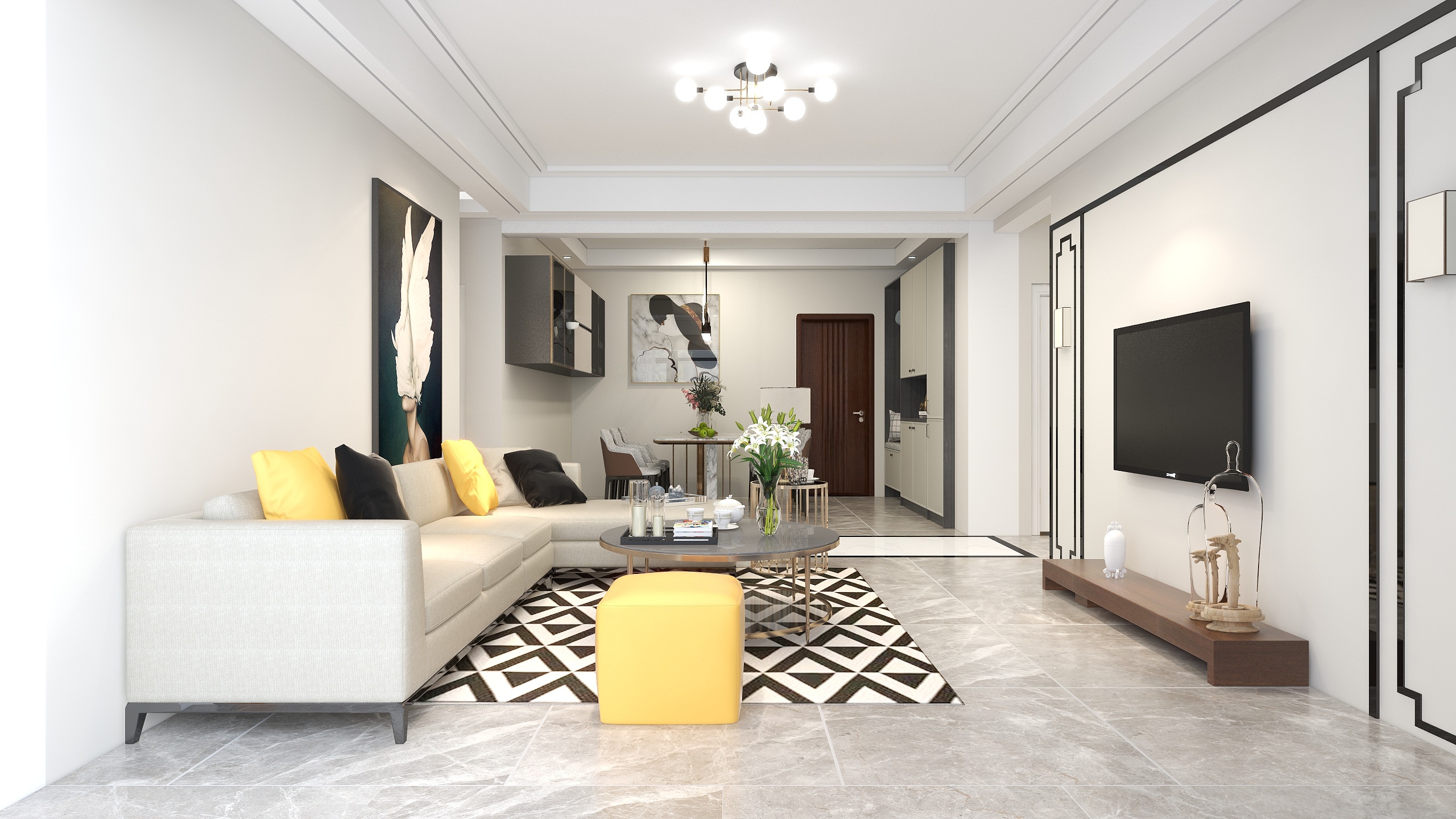 陈欢-雅溪A栋A户型-129平方现代风-装修设计方案