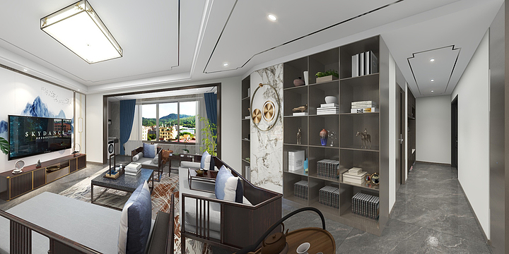 A阿斌设计-万达城观澜147新中式-装修设计方案