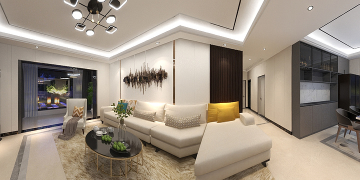 蜂窝铝大板吊顶-钱隆御景B1-1-1201平面图-装修设计方案