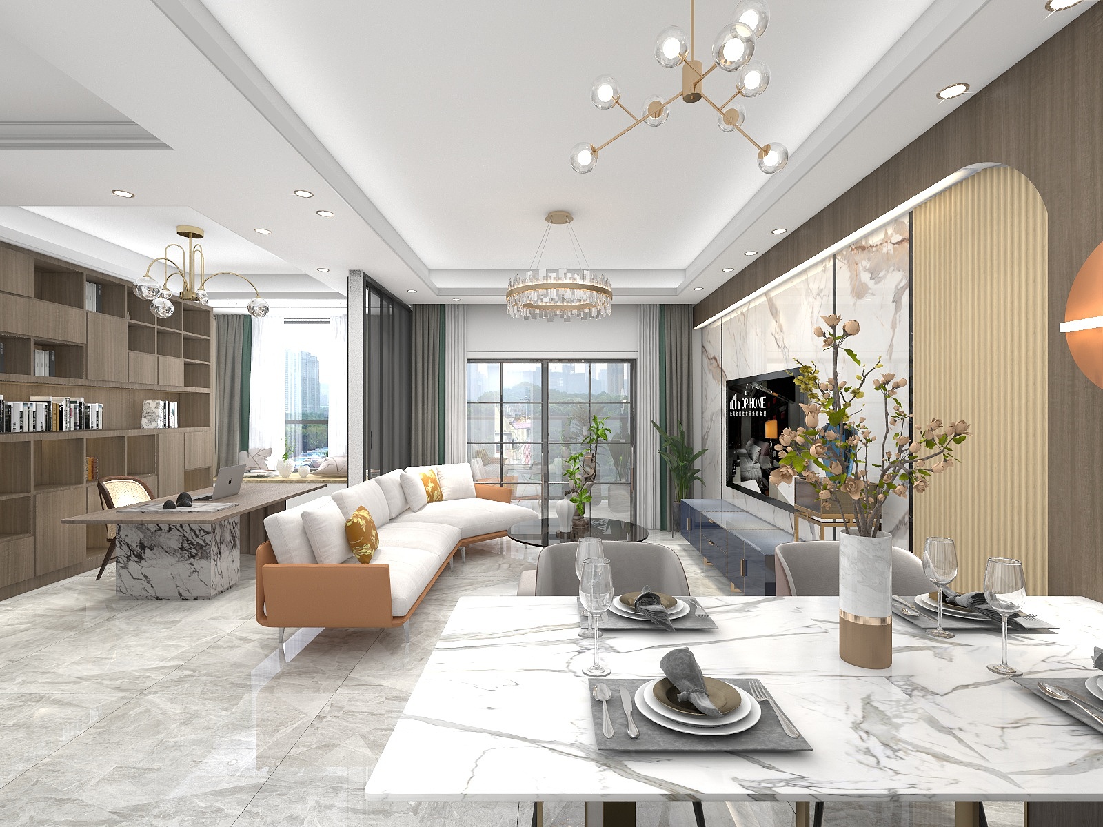 欧品设计馆一LU-德信海德公园83.00㎡A2’3室2厅1卫1厨-装修设计方案