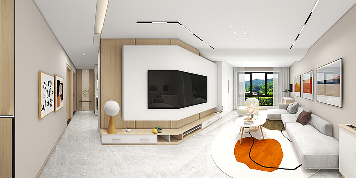 原创设计杨-阳光一号院94户原木风-装修设计方案