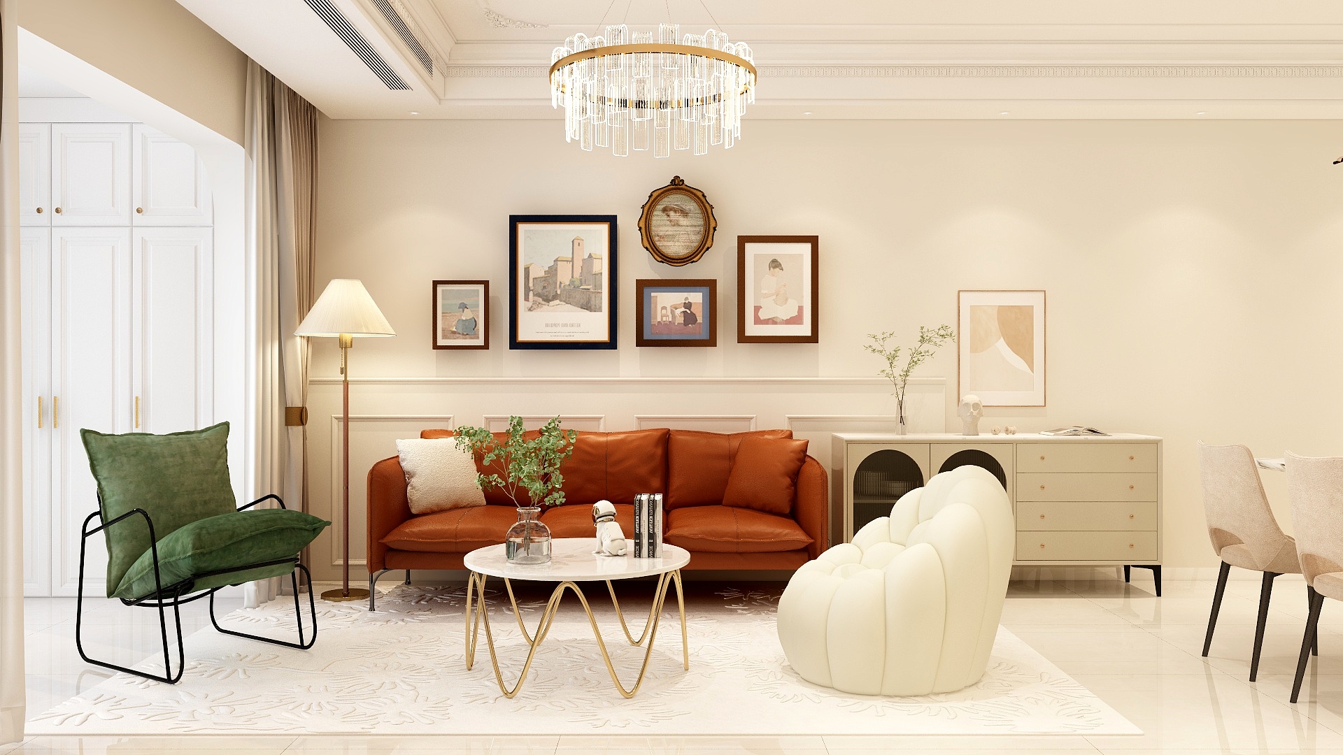 李青越-现代轻奢三居室装修效果图