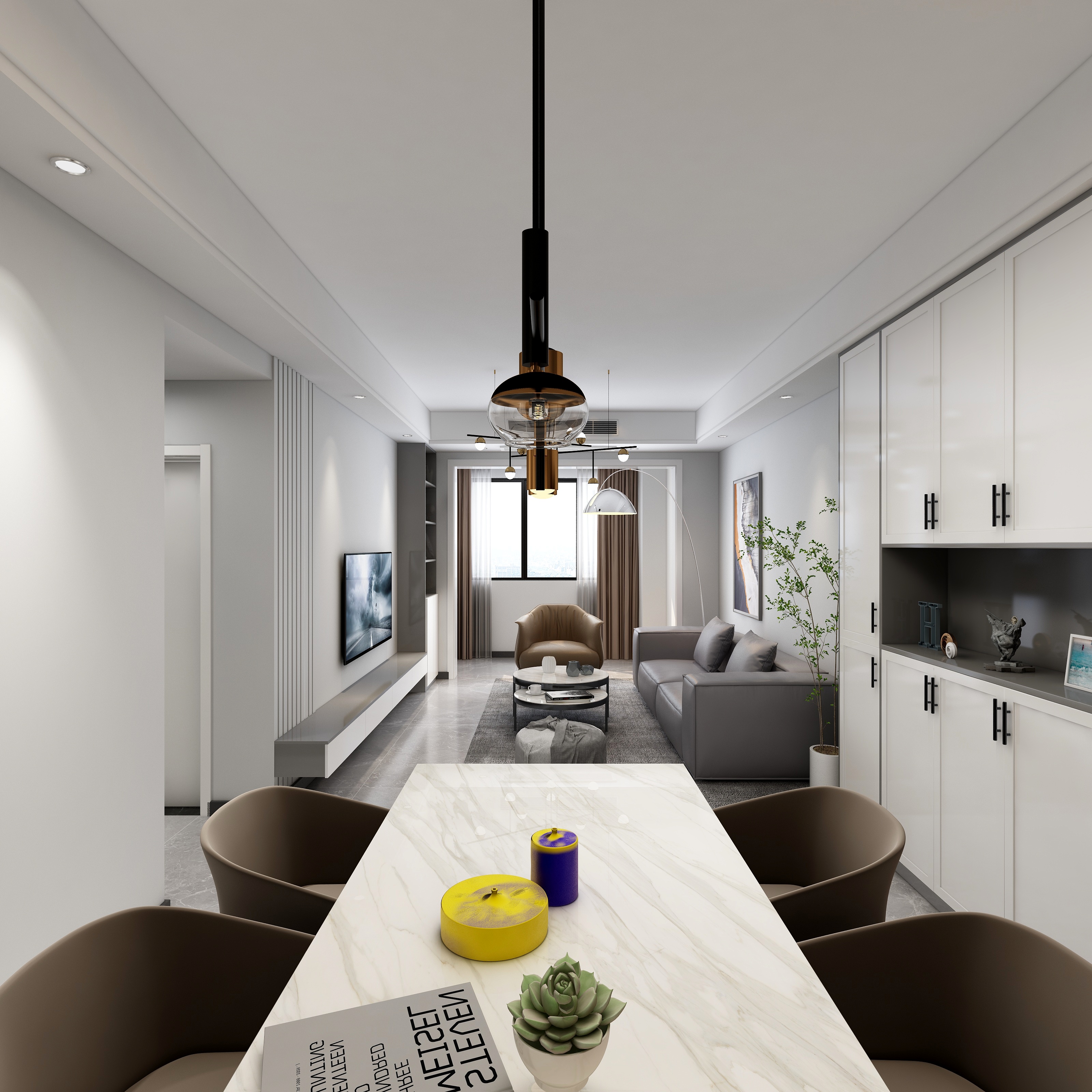 南充李毅室内设计-95平现代3居-装修设计方案