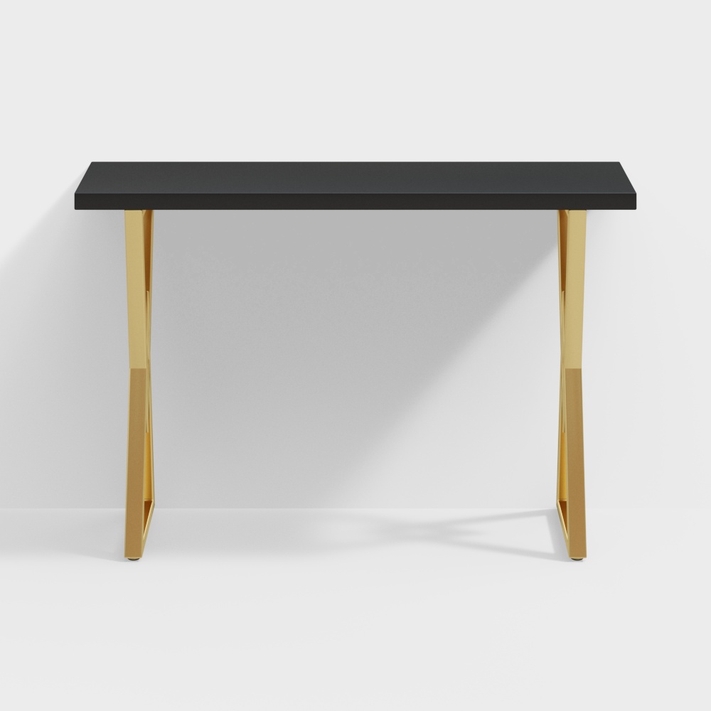 Mesa de comedor rectangular negra con altura de barra, mesa de comedor para desayunador, base en X de madera maciza