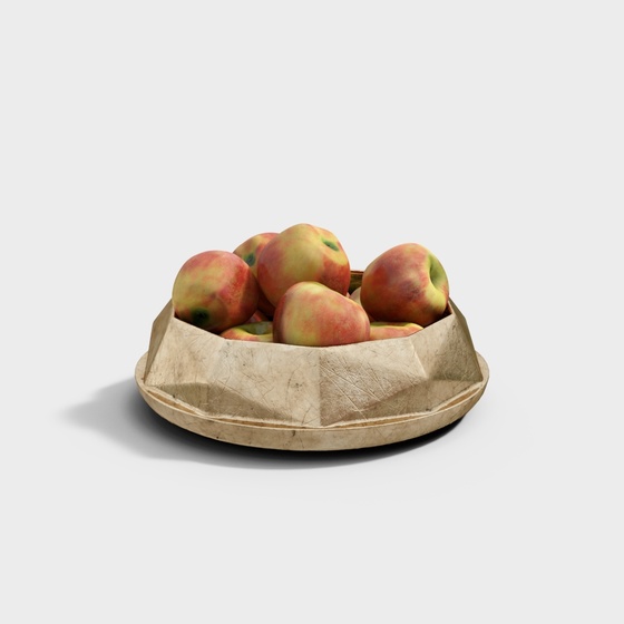 Earth Tone Fruit Plate 3D Model