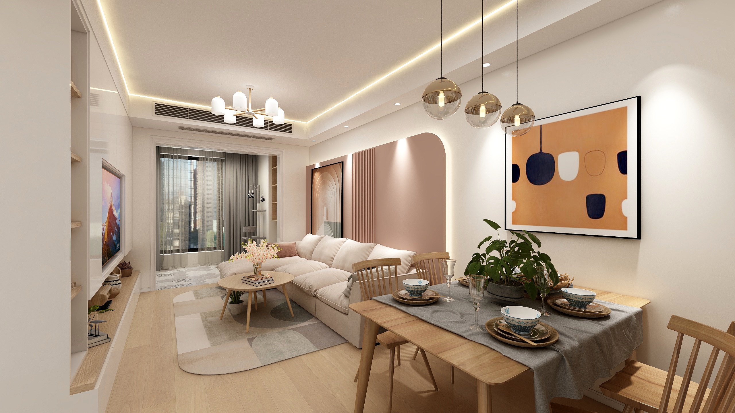 Wzyii-德信海德公园83.00㎡A2’3室2厅1卫1厨-装修设计方案