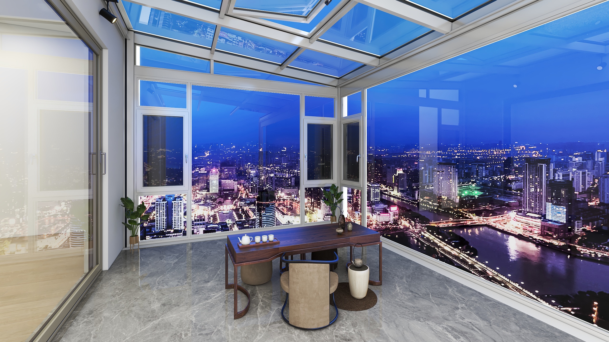 阳光房工厂设计师-榕墅里别墅露台阳光房-装修设计方案