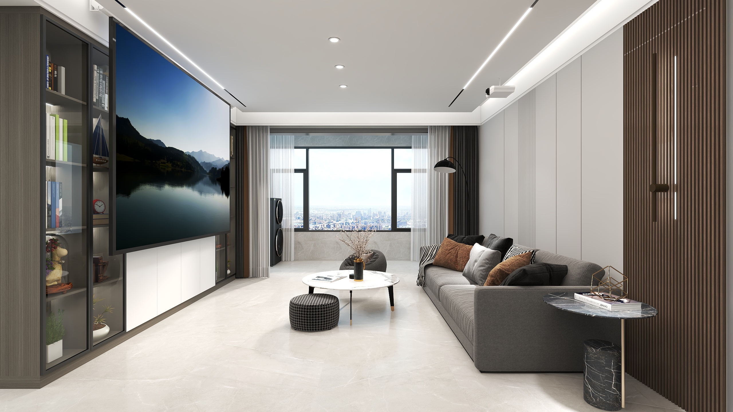 郭涛-150㎡黑白灰现代风简约设计装修效果图