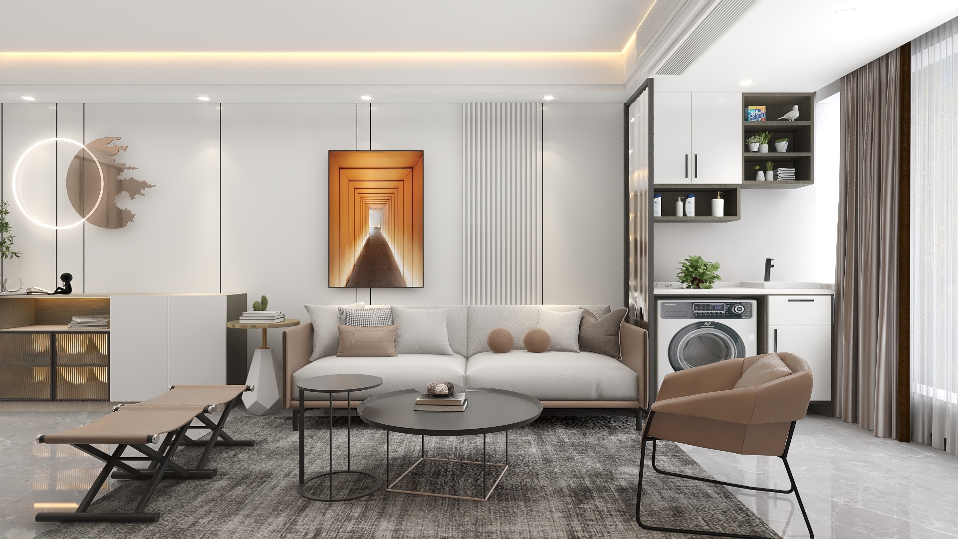 一品设计YP-91m²现代-阳光城装修效果图