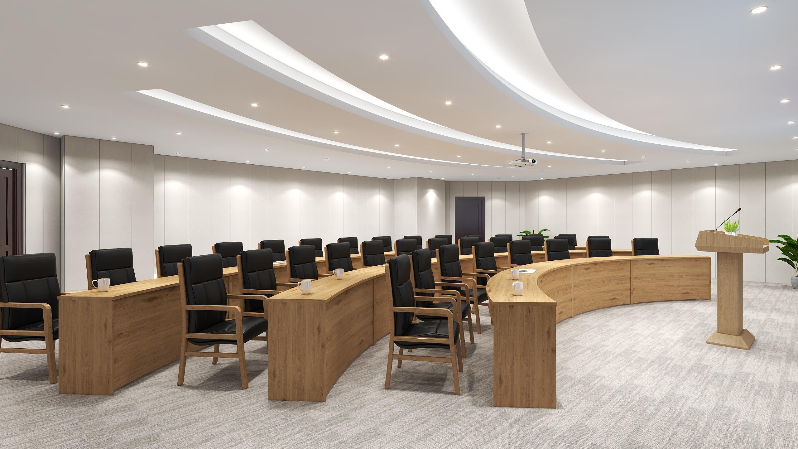 力威家具-金控中会议室（弧形）-装修设计方案