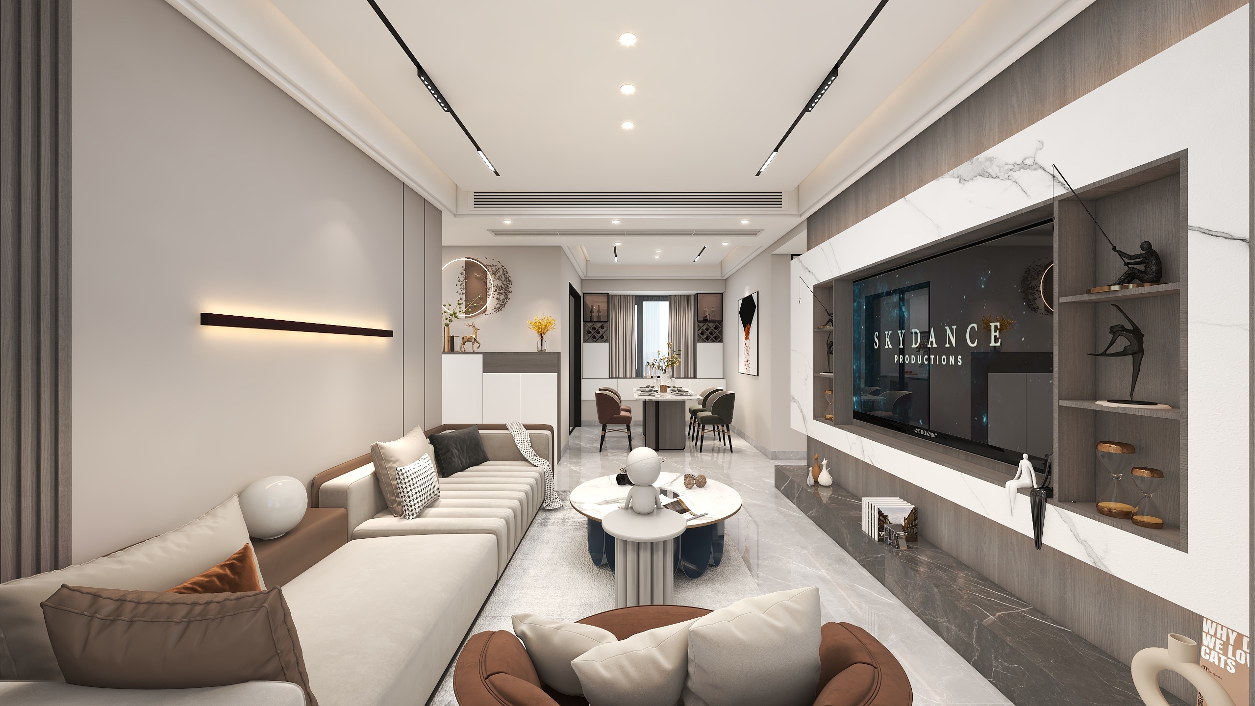 1设计年1-三居室现代暖色调风格装修效果图