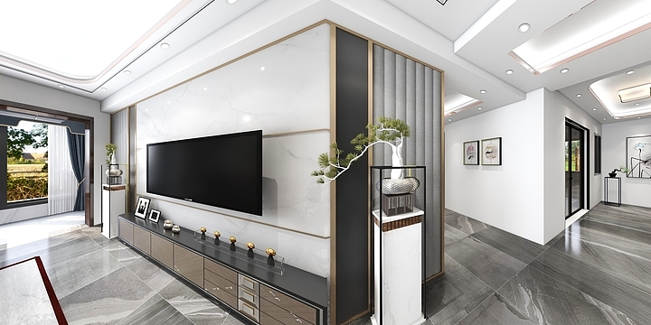 谦易设计-山水名城刘晶3d-装修设计方案