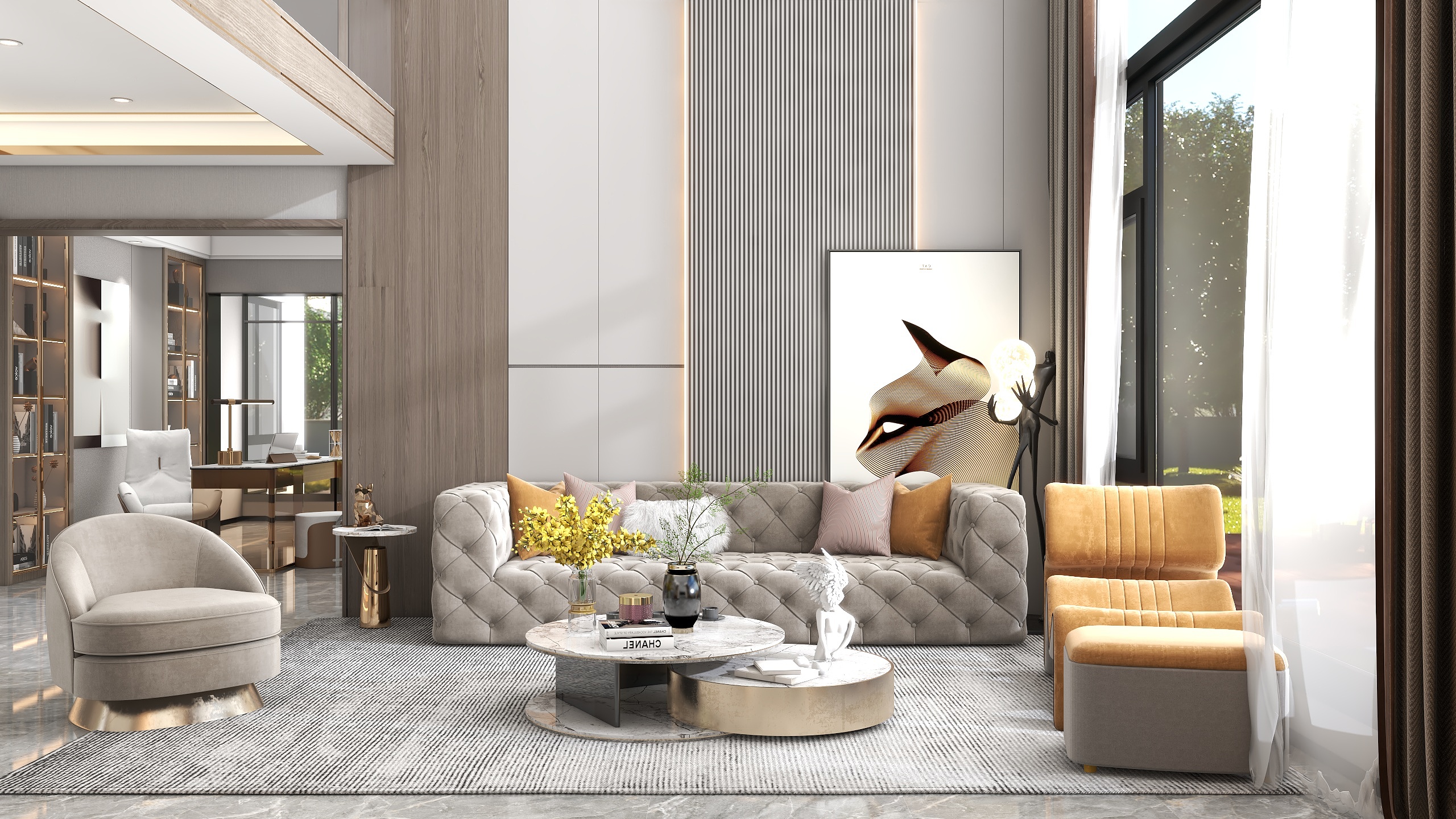 汶隆-《深沉》二层别墅-轻奢-装修设计方案