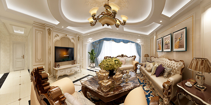 妙艺装饰设计师陈丹-金城广场欧式复式楼-装修设计方案