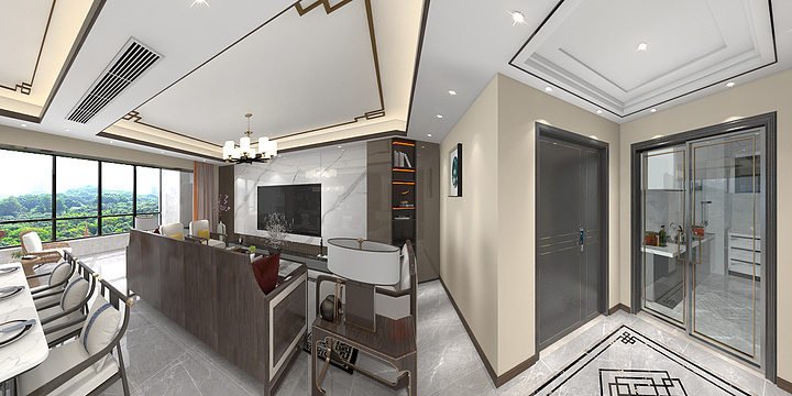 启耀-俊豪宽天下-新中式-装修设计方案