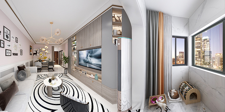 西部牛仔丨魂丨-德信海德公园83.00㎡A2’3室2厅1卫1厨-装修设计方案