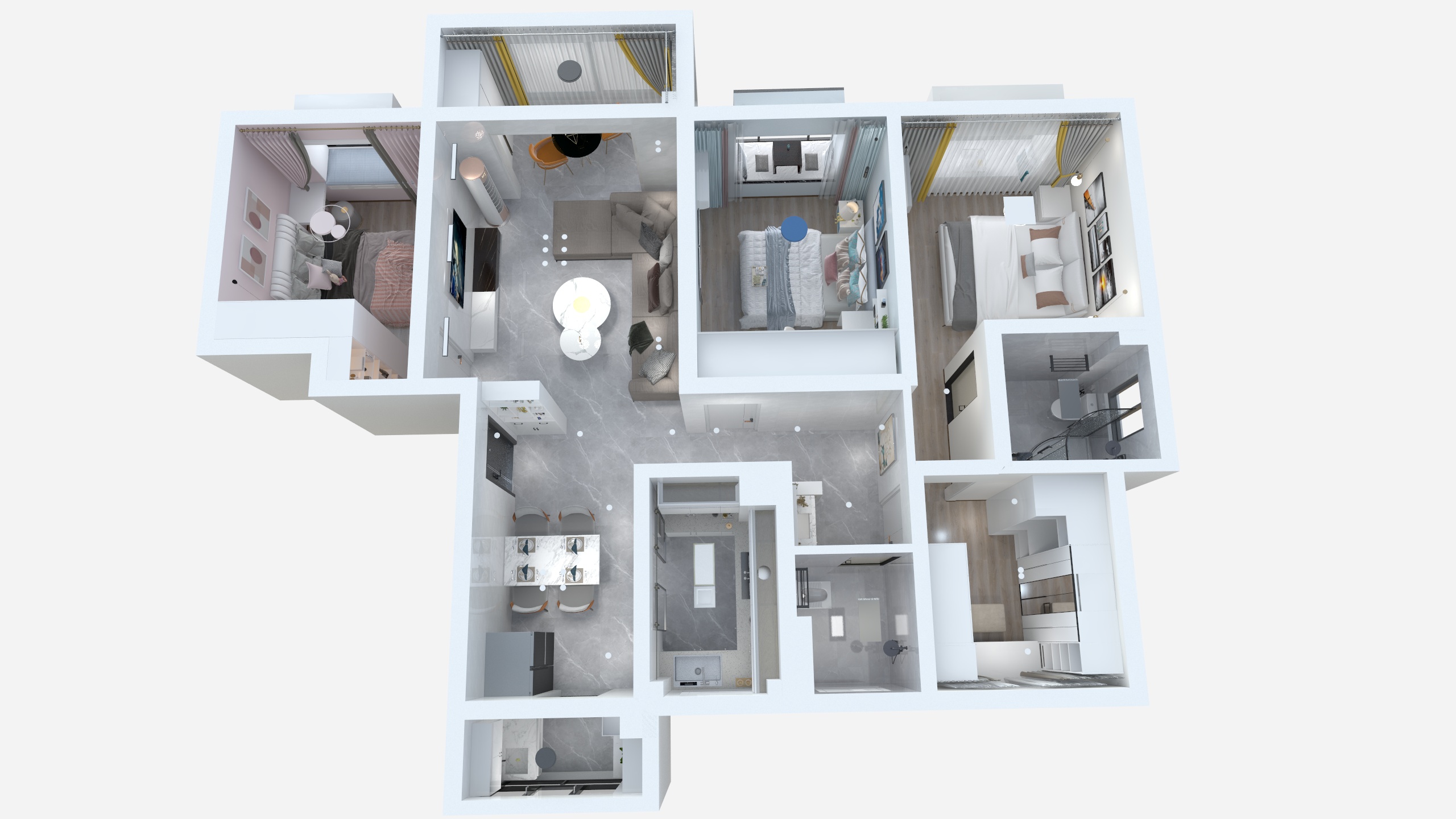 张工原创-桐子坞小区黄总7-2-703效果-装修设计方案