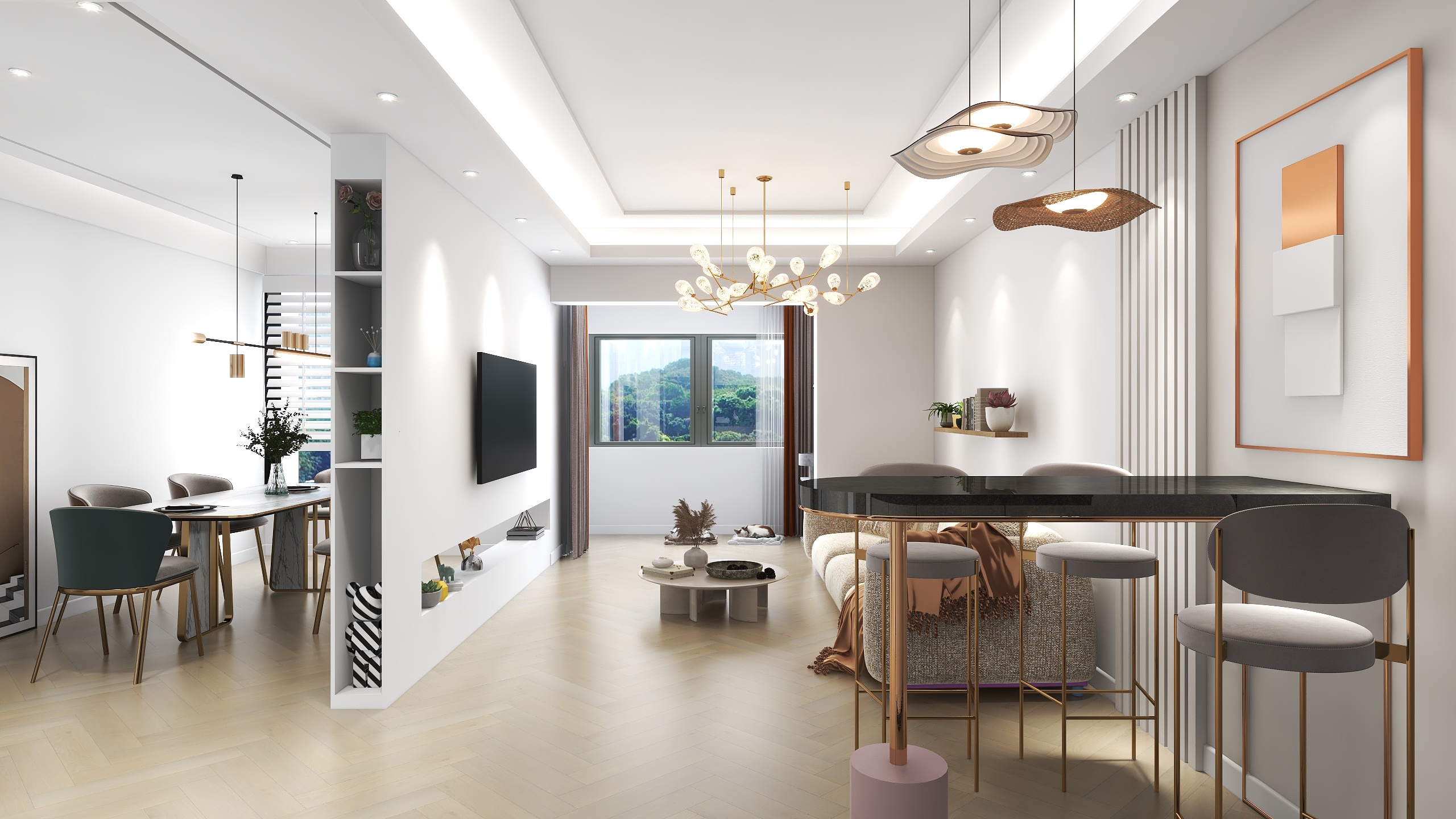 L鑫杰-德信海德公园83.00㎡A2’3室2厅1卫1厨-装修设计方案