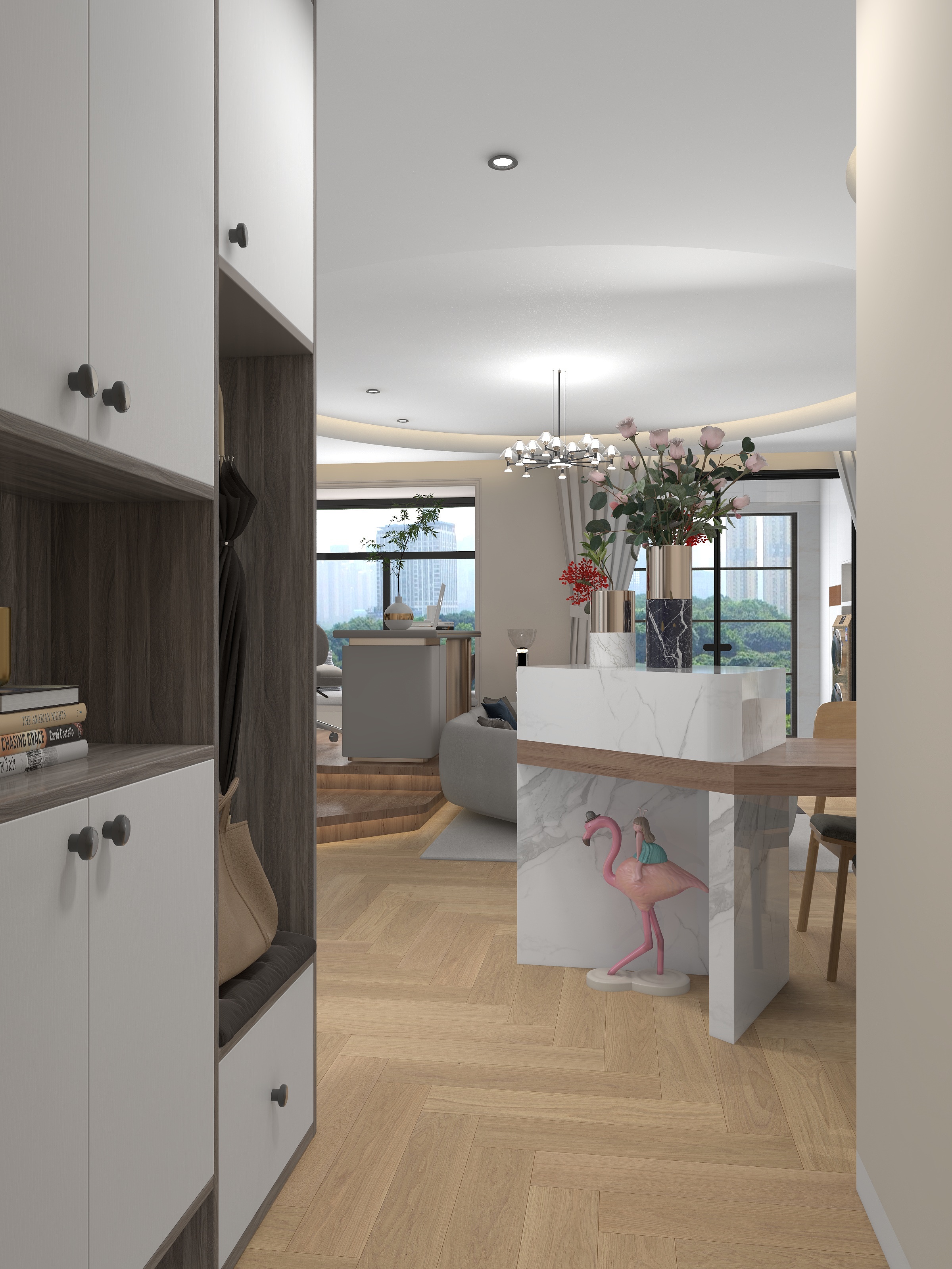 全案设计师@小蒲-德信海德公园83.00㎡A2’3室2厅1卫1厨-装修设计方案