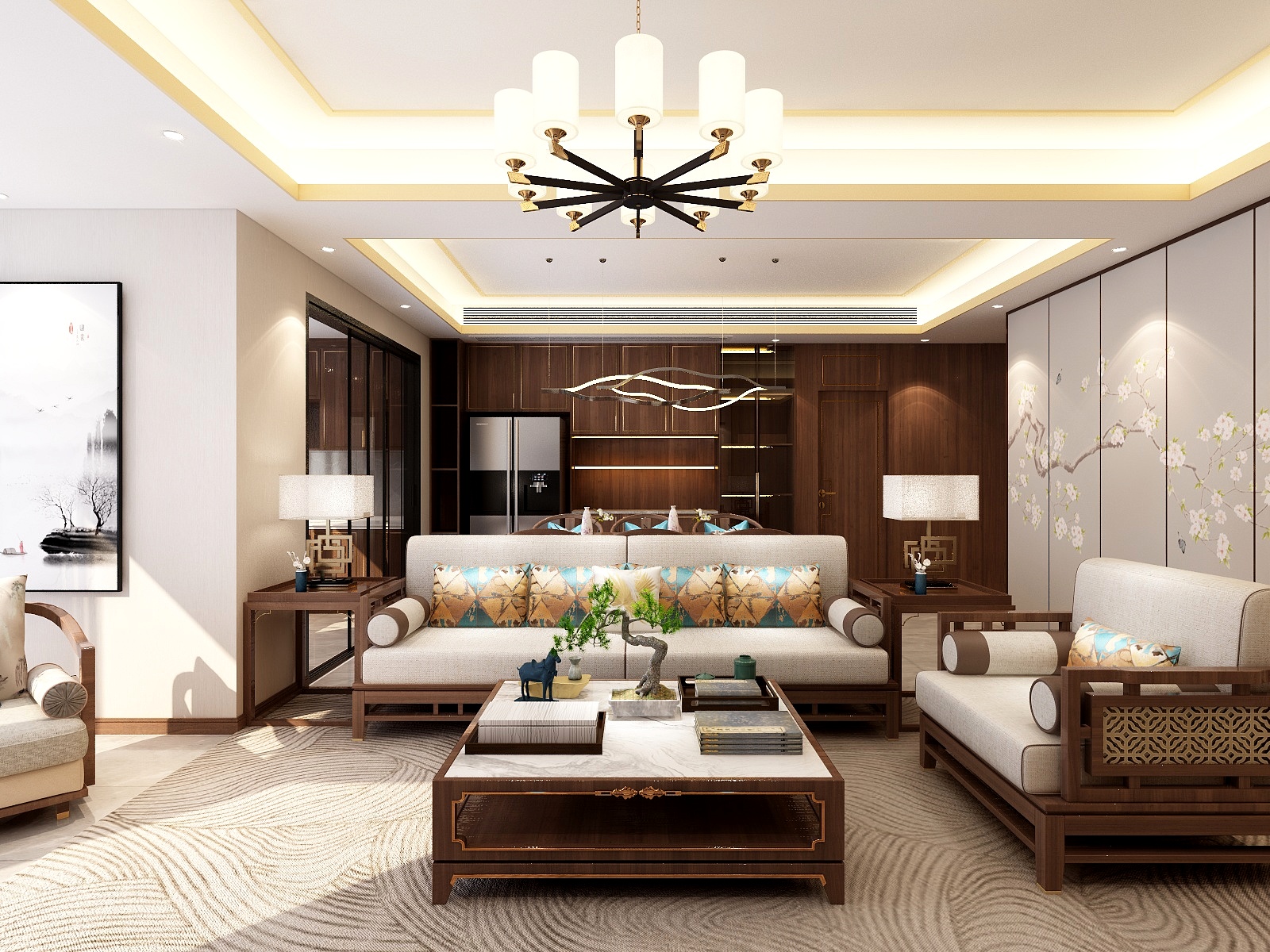 湛智华-新中式金华自建房156平装修效果图