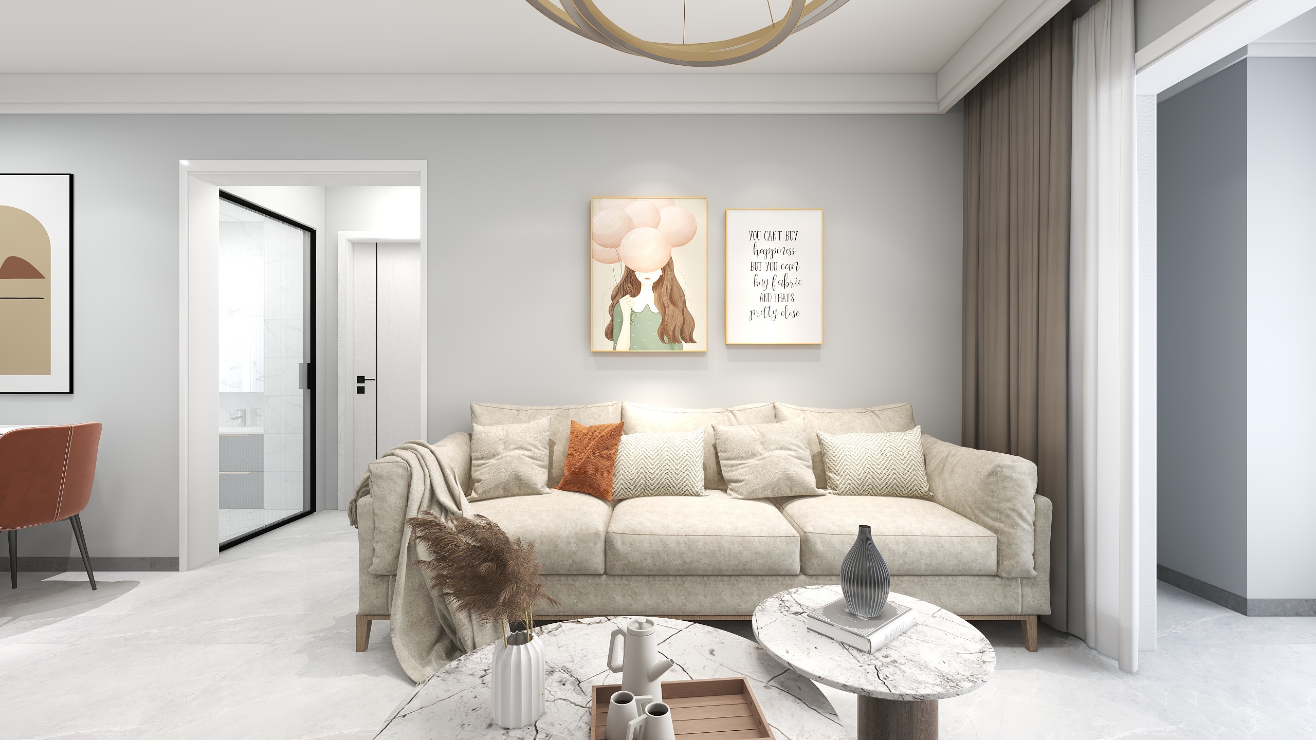 DesigneLG-港中旅海泉湾两室一厅现代风装修效果图