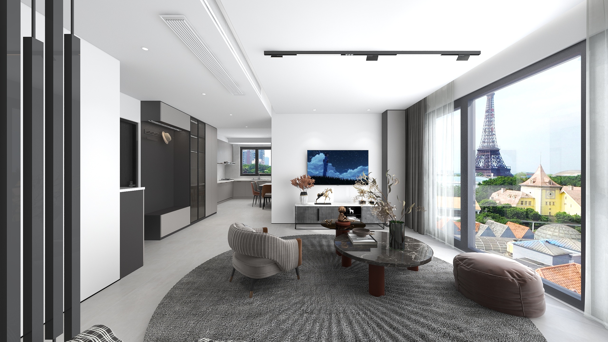 设计师岳云-99平3室现代极简-装修设计方案