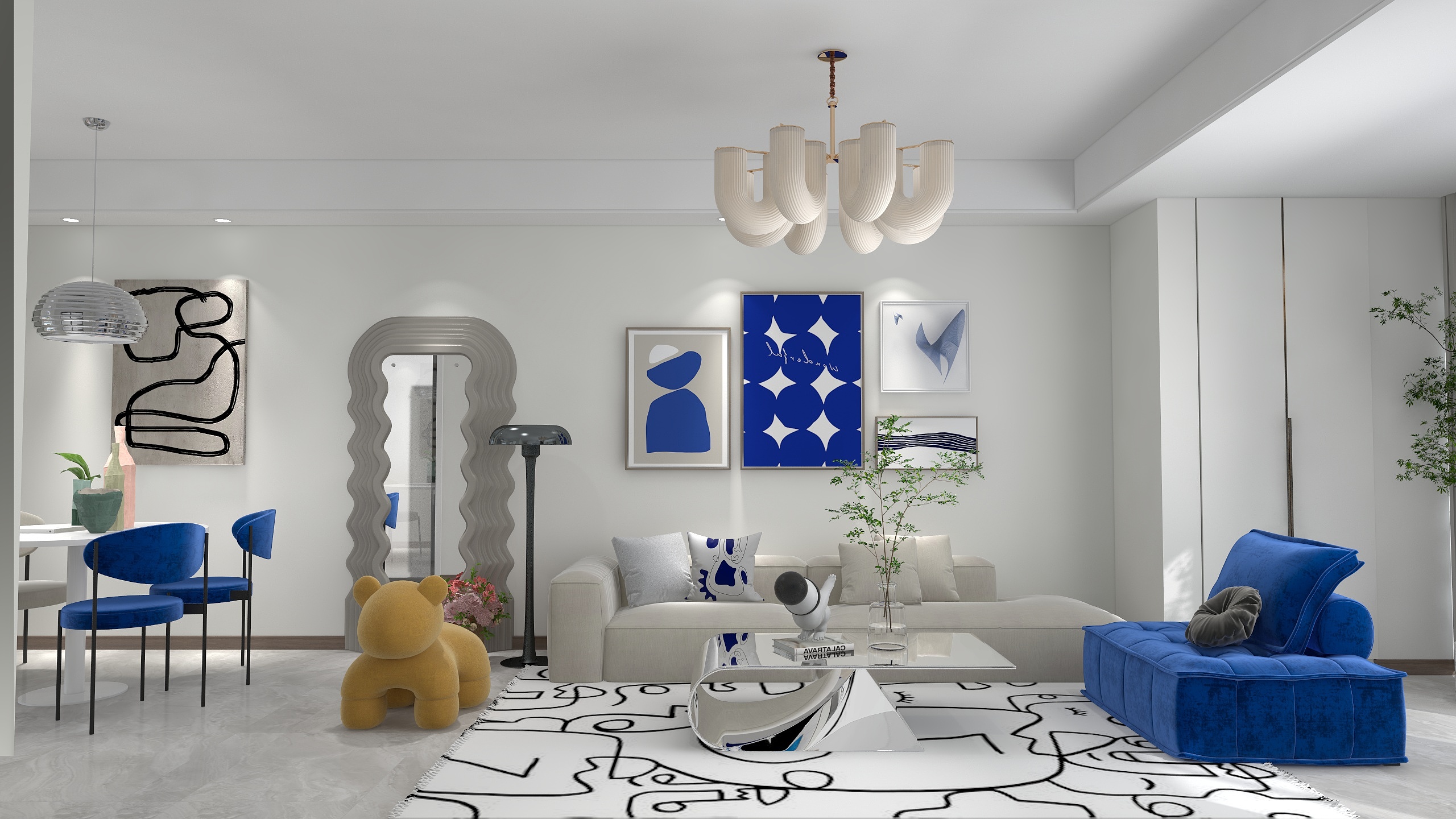 XYR星-现代简约-克莱茵蓝-装修设计方案