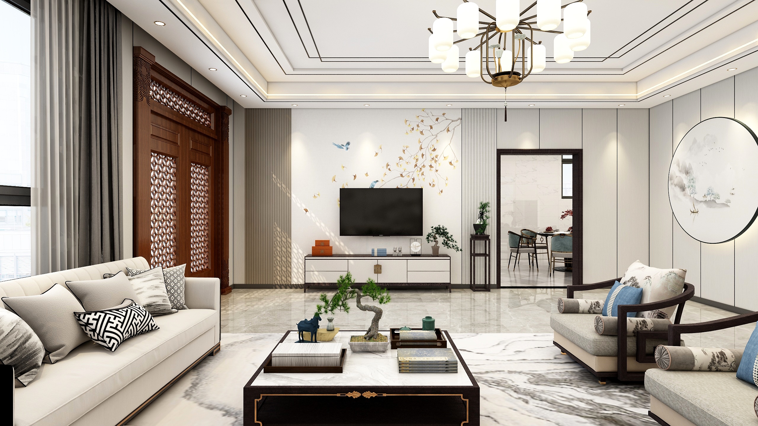 设计丨张超杰-新中式丶杨集自建房装修效果图