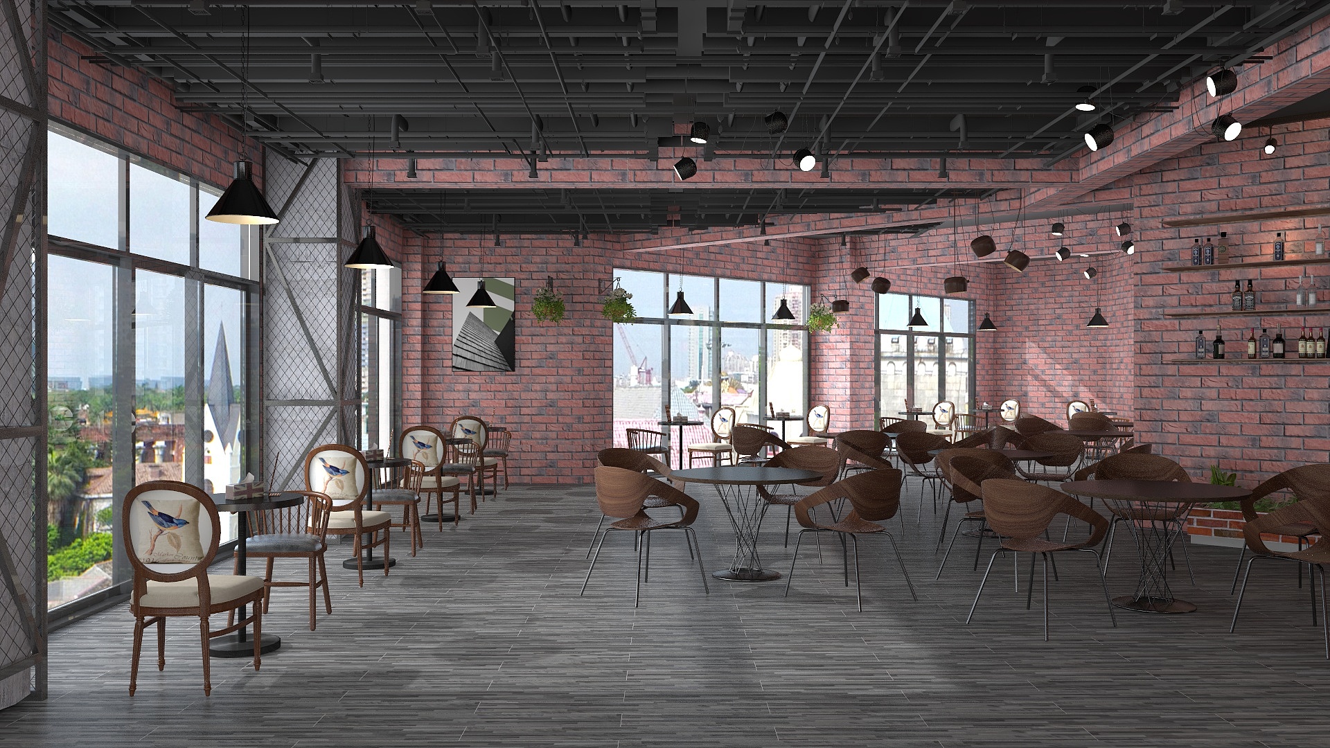 白楠淮.-工业风咖啡厅-装修设计方案