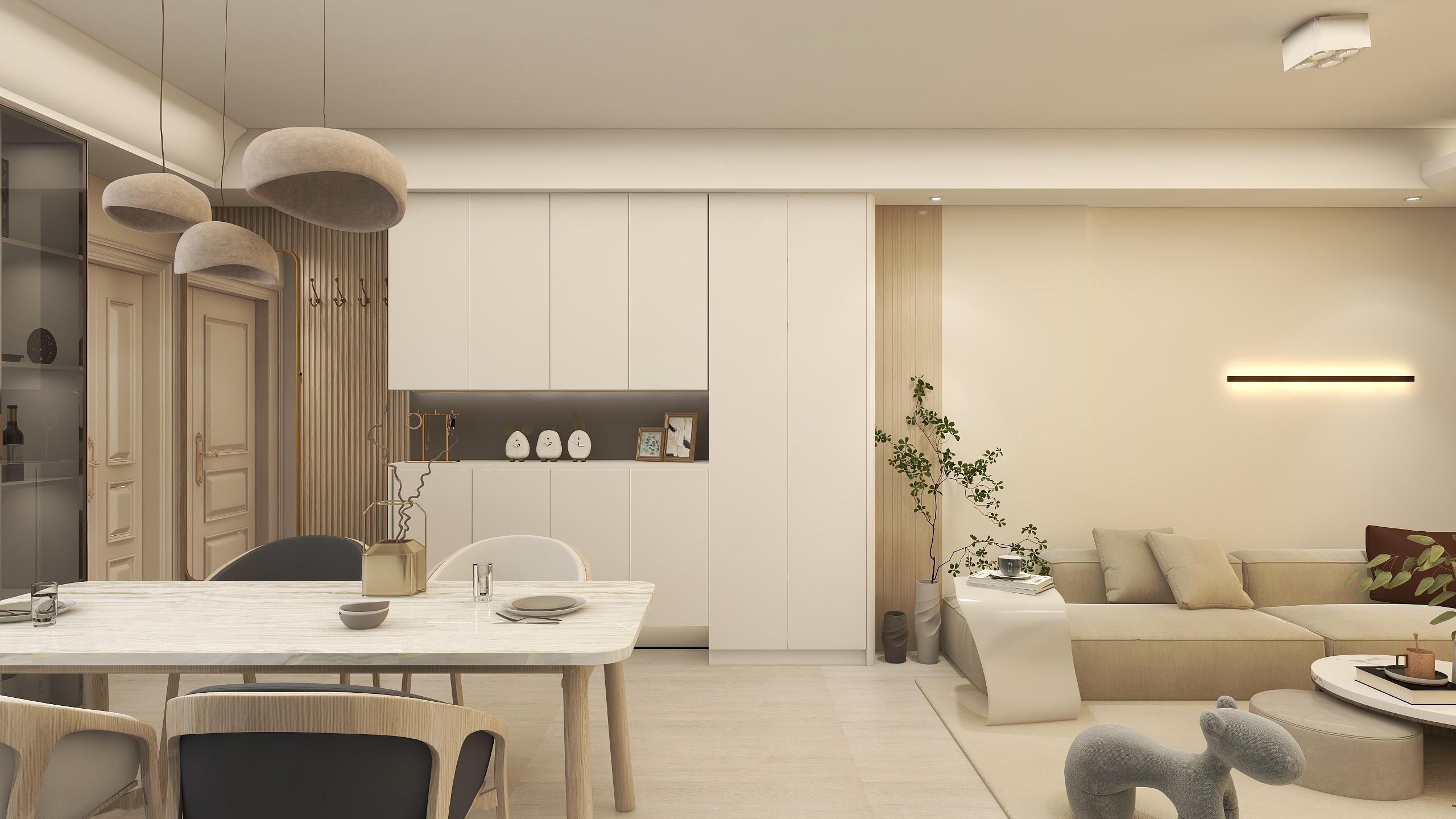 凯烨设计装饰-奶油原木风-120平设计方案分享-装修设计方案