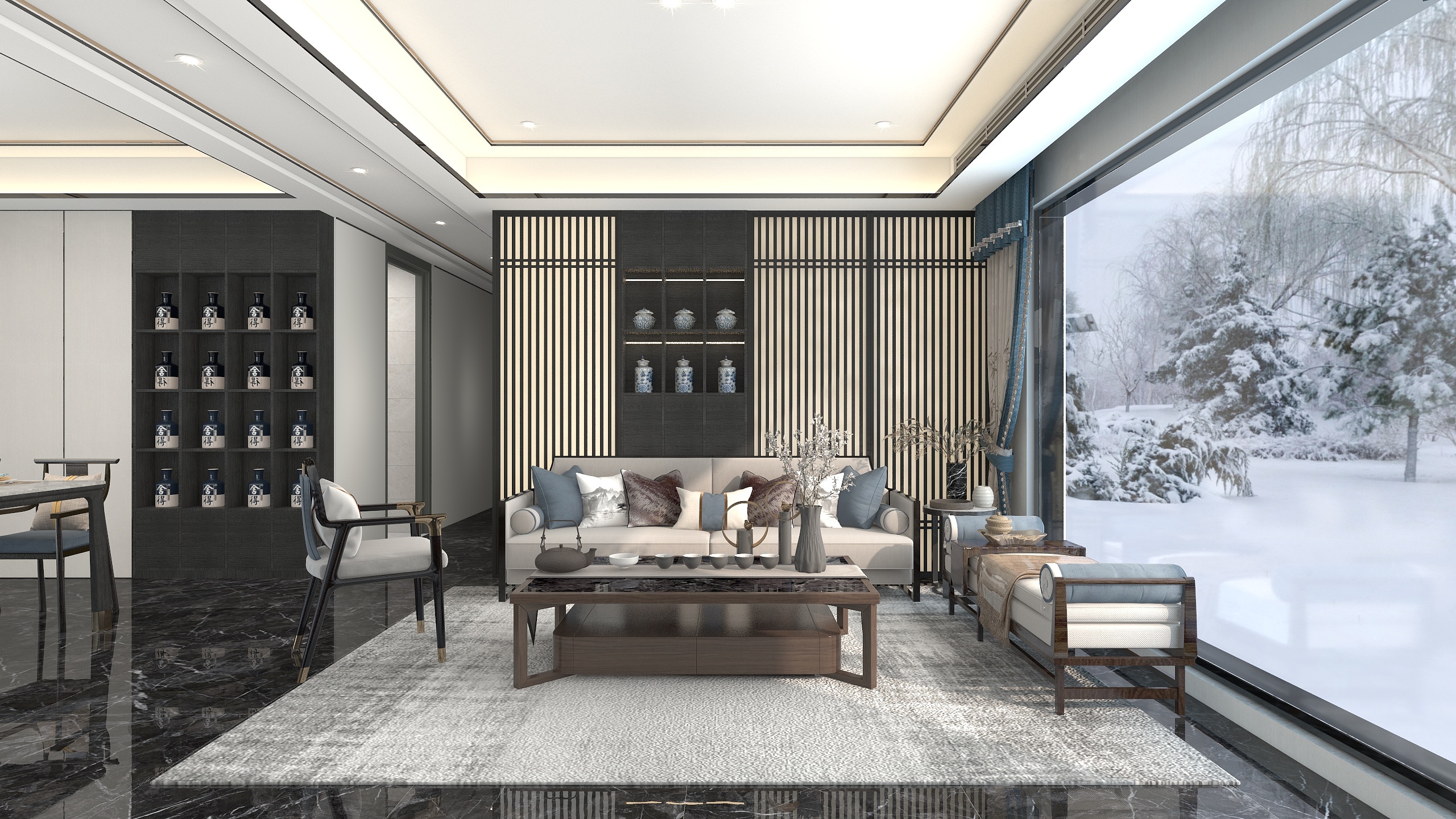 顾梦sy-雪月江南（新中式）装修效果图