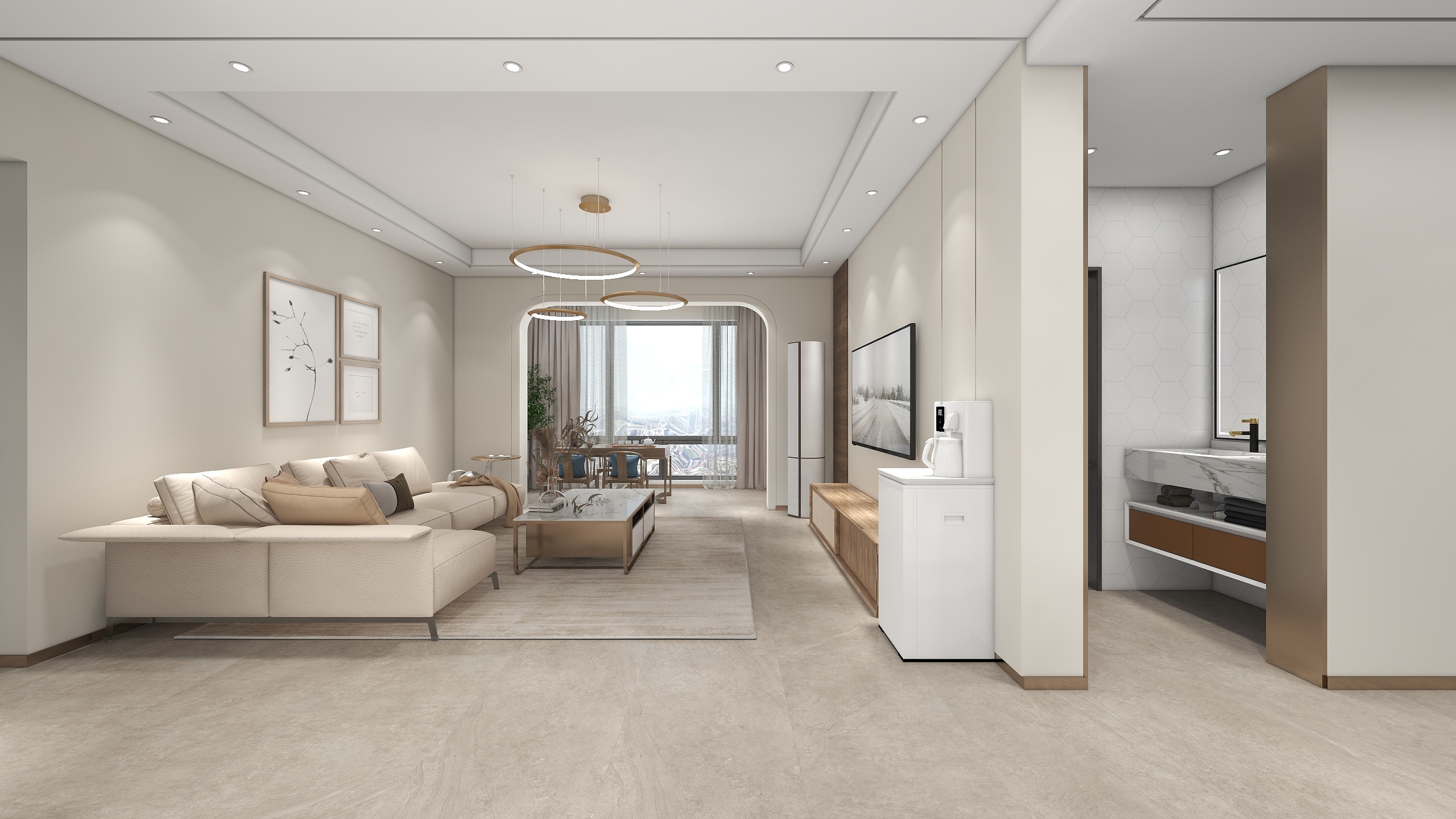 湫末-青雅三室装修效果图