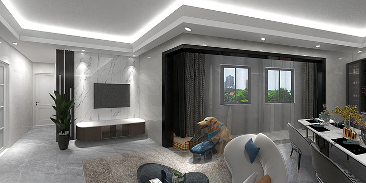 设计师梁远强-瑞和园89.50㎡B户型3室2厅1卫-装修设计方案