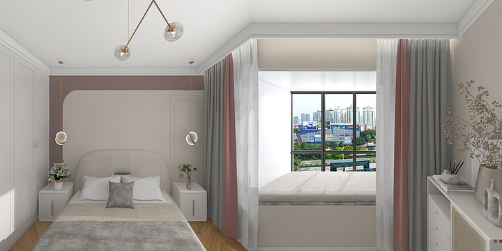 小乔7-中海熙岸128极简奶油风-装修设计方案