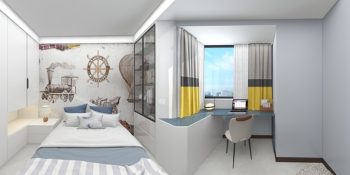 星屹空间颜究院-悦享湾92平现代简约-装修设计方案