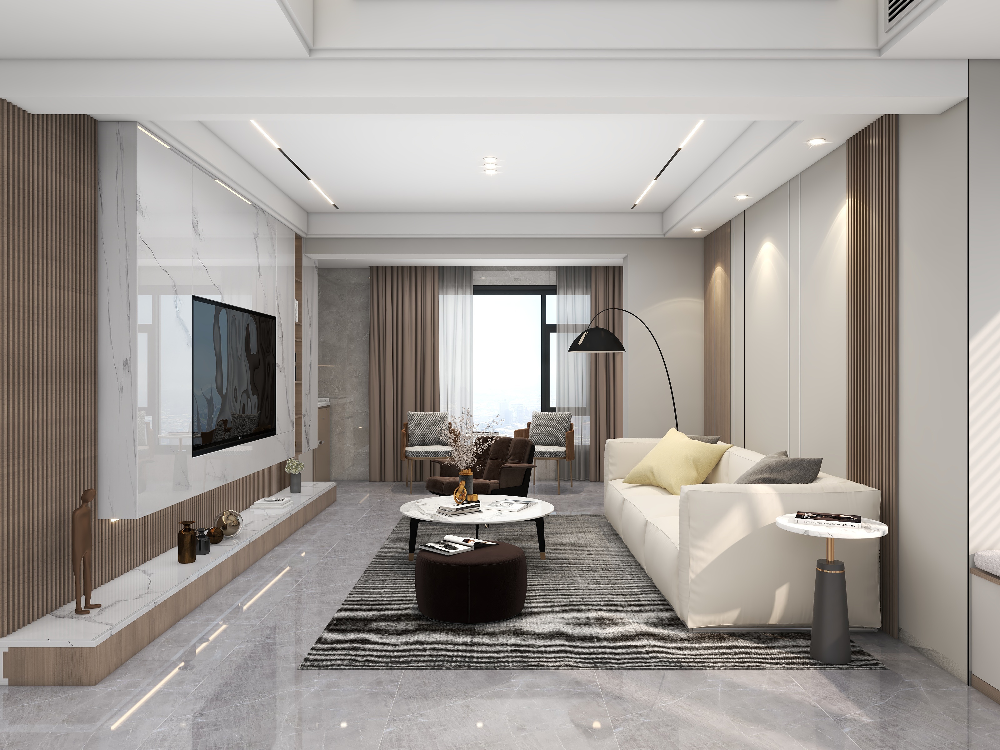 湛智华-现代简约复式174平3房装修效果图