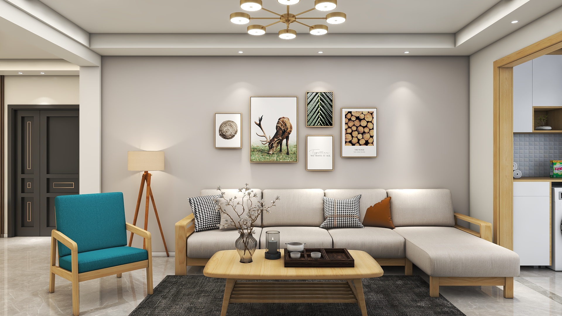 kaisai设计-赤峰《富兴国际F》115平三居原木风-装修设计方案