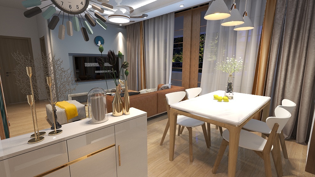 西蒙X-瑞和园89.50㎡B户型3室2厅1卫-装修设计方案