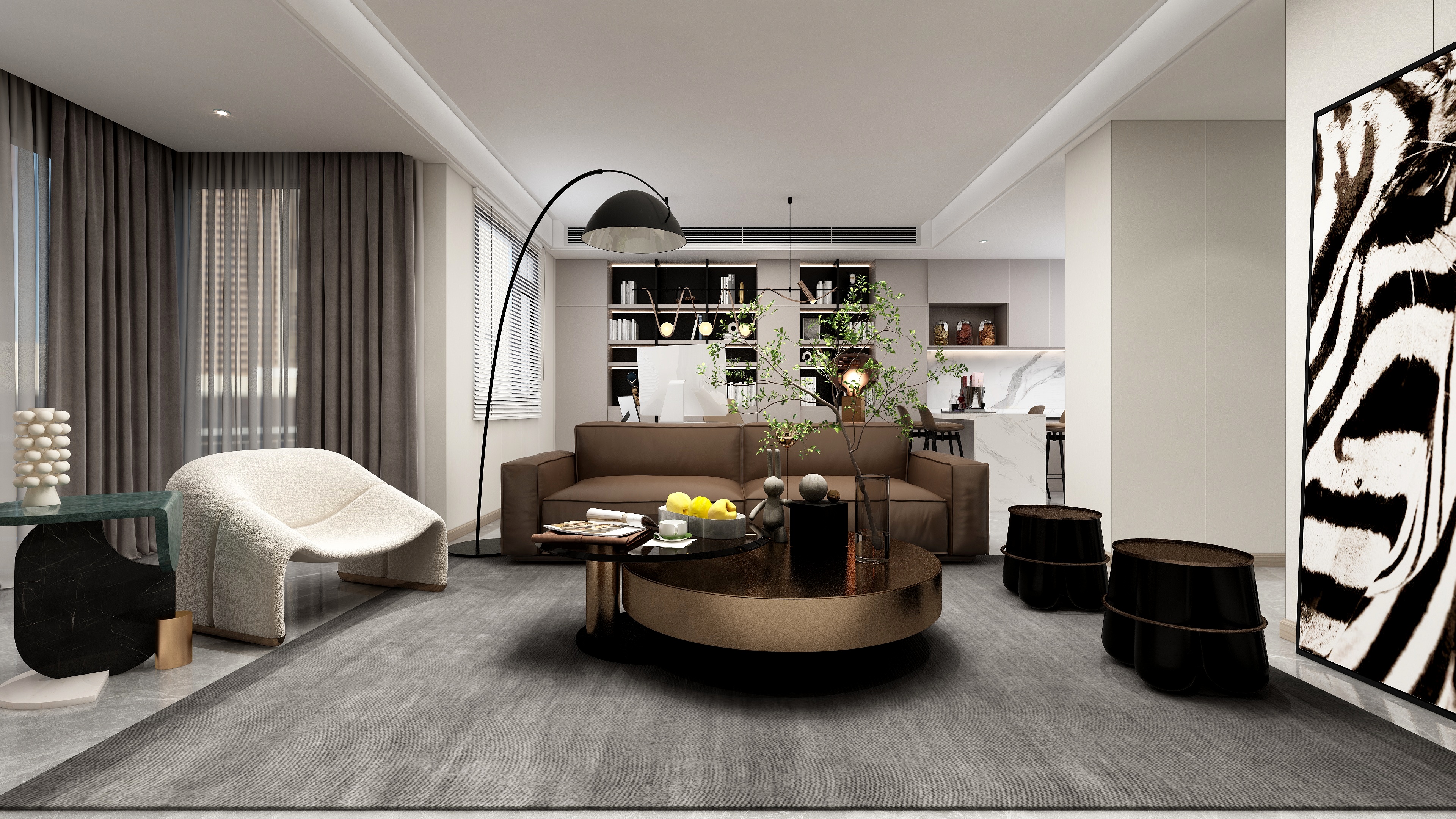 至简名设-文稳康-《全州》240平底复现代简约|三居室装修效果图