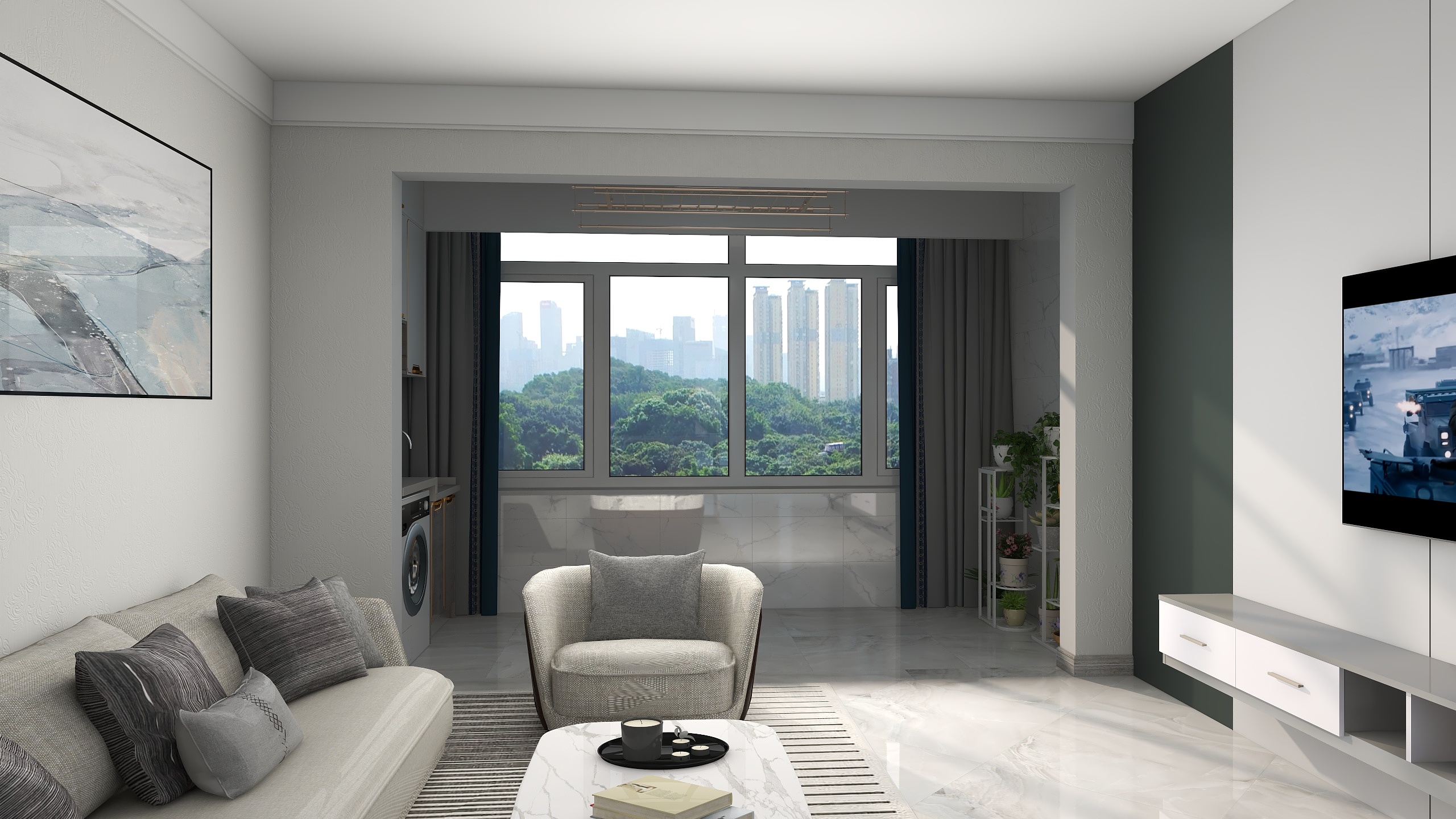 lAKE设计-112平简约时尚风设计-装修设计方案