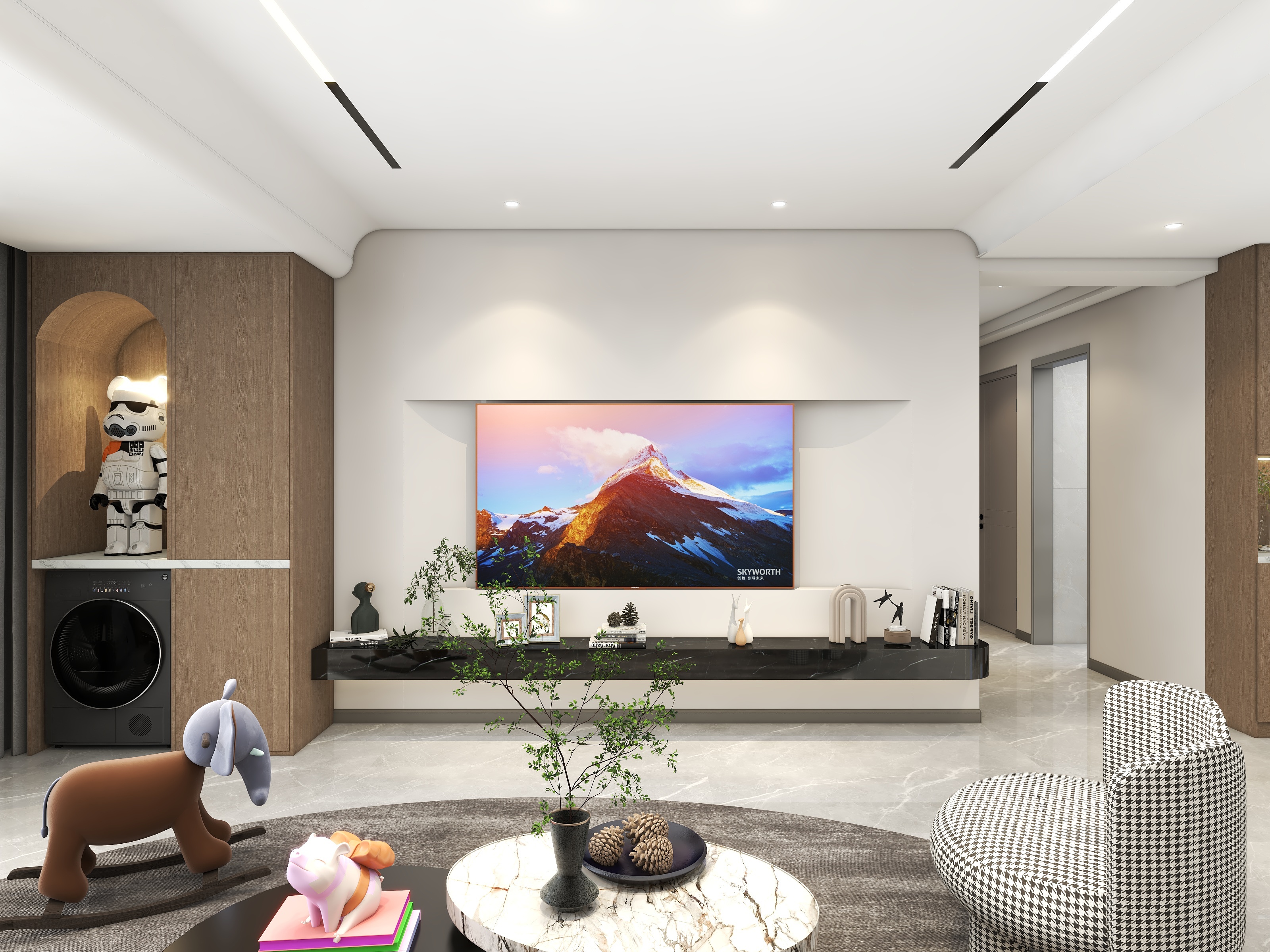 河南全案设计-现代风格横厅大平层-装修设计方案