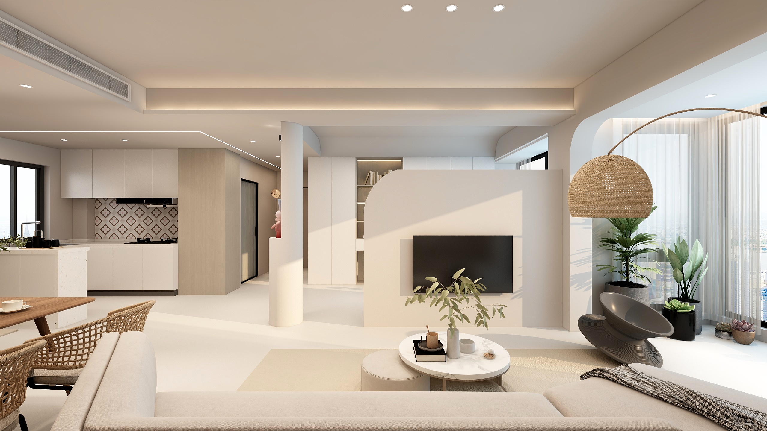 乙木设计E-德信海德公园83.00㎡A2’3室2厅1卫1厨-装修设计方案